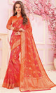Pink & Orange Color Cotton Silk Designer Function Wear Sarees : Gaurika Collection  OS-91425