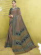 Brown Color Fine Georgette Digital Print Designer Function Wear Sarees : Gaurika Collection  OS-91445