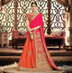 Orange & Pink Color Half Taffeta Silk & Half Raw Silk Designer Lehenga Sarees : Sadhik Collection  OS-91787