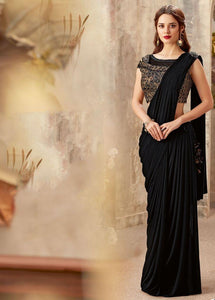 Black Color Lycra Designer Ready To Wear Sarees : Priyankar Collection  OS-92045 - onlinesareez