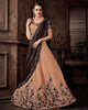 Peach & Brown Color Silk Designer Lehenga Sarees : Sadhik Collection  OS-91728