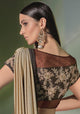 Beige Color Lycra Designer Ready To Wear Sarees : Sadhik Collection  OS-91746 - onlinesareez