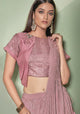 Lavender Color Lycra Designer Ready To Wear Sarees : Sadhik Collection  OS-91747
