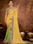 Yellow & Green Color Half Georgette & Half Crepe Silk Lovely Designer Sarees With Semi Stitch Blouse OS-95049