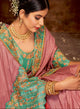 Pink Color Silk Georgette Lovely Designer Sarees With Semi Stitch Blouse OS-95058
