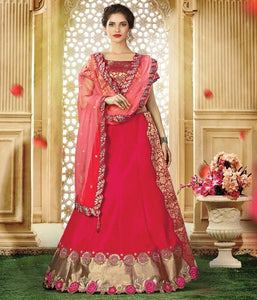 Pink Color Raw Silk Lehenga For Wedding Functions : Nasima Collection  OS-91808