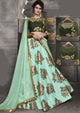 Sea Green Color Silk Trendy Indo Western Lehengas OS-95540