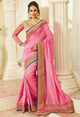 Pink Color Raw Silk Designer Embroidered Sarees : Avnira Collection  OS-92904