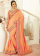 Light Orange Color Raw Silk Designer Embroidered Sarees : Avnira Collection  OS-92905